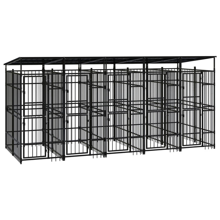 Outdoor Dog Kennel Steel 1.84 M²