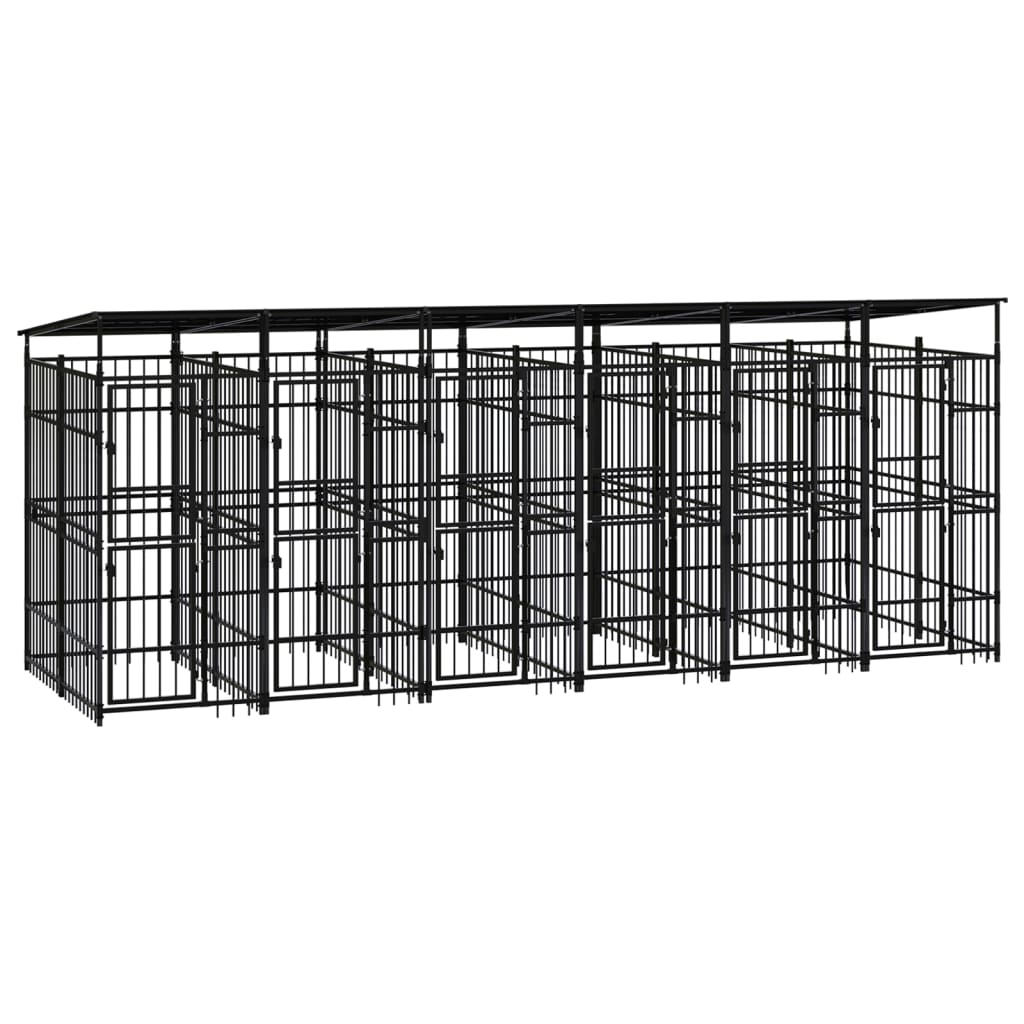 Outdoor Dog Kennel Steel 1.84 M²