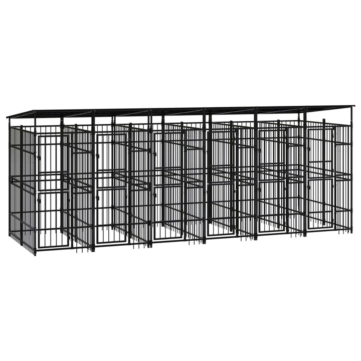 Outdoor Dog Kennel Steel 1.84 M²