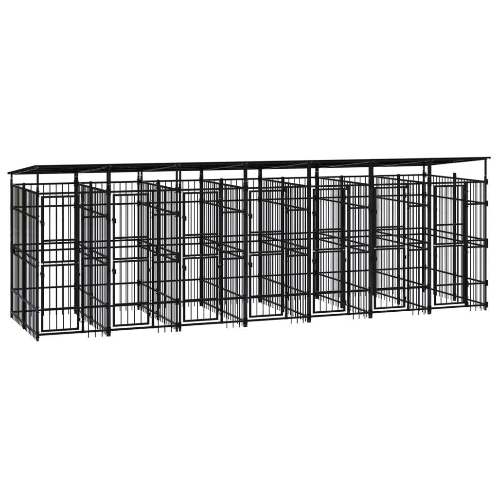 Outdoor Dog Kennel Steel 1.84 M²