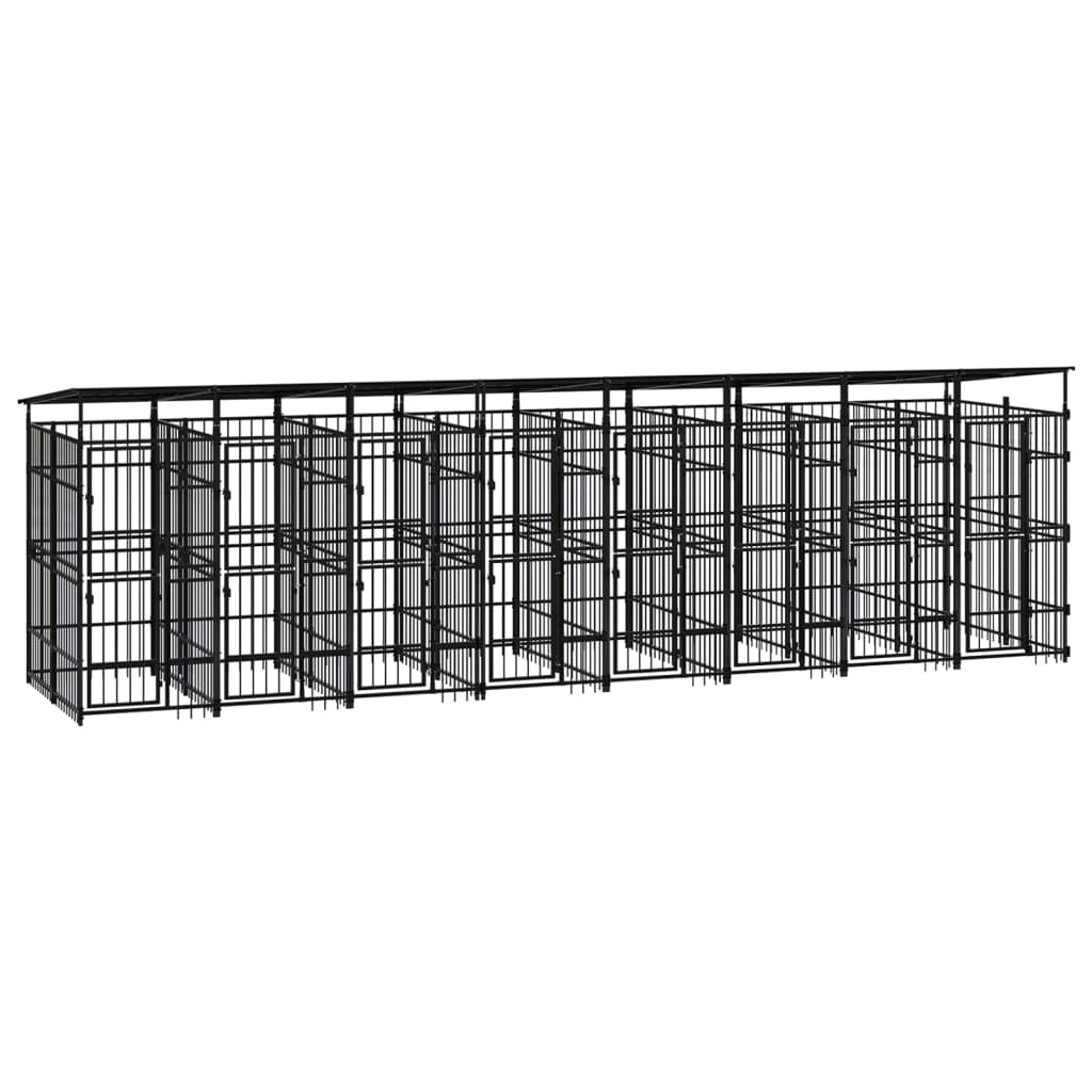 Outdoor Dog Kennel Steel 1.84 M²