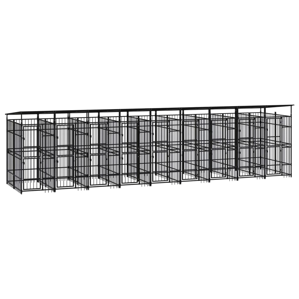 Outdoor Dog Kennel Steel 1.84 M²