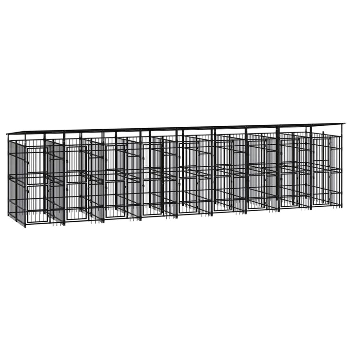 Outdoor Dog Kennel Steel 1.84 M²