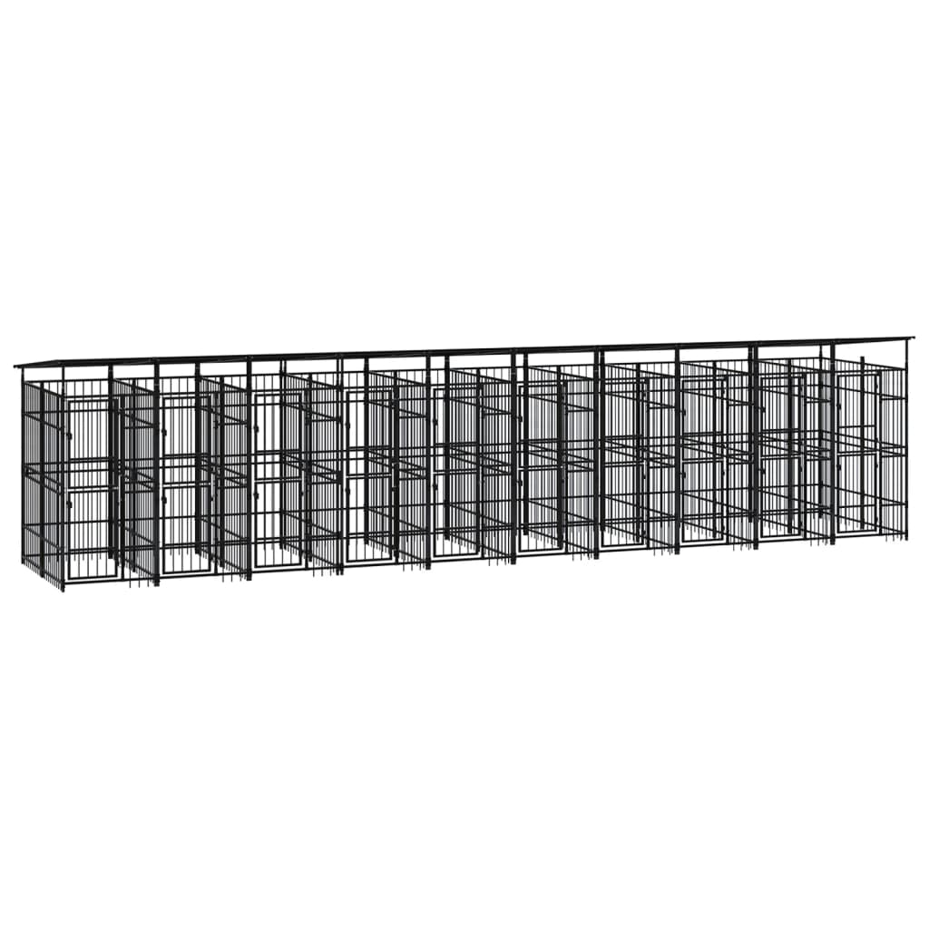 Outdoor Dog Kennel Steel 1.84 M²