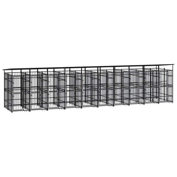 Outdoor Dog Kennel Steel 1.84 M²