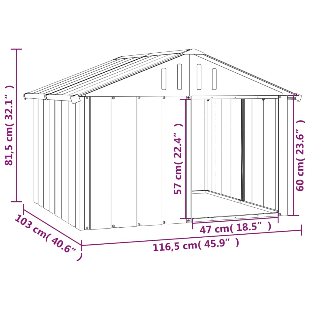 Dog House Galvanised Steel