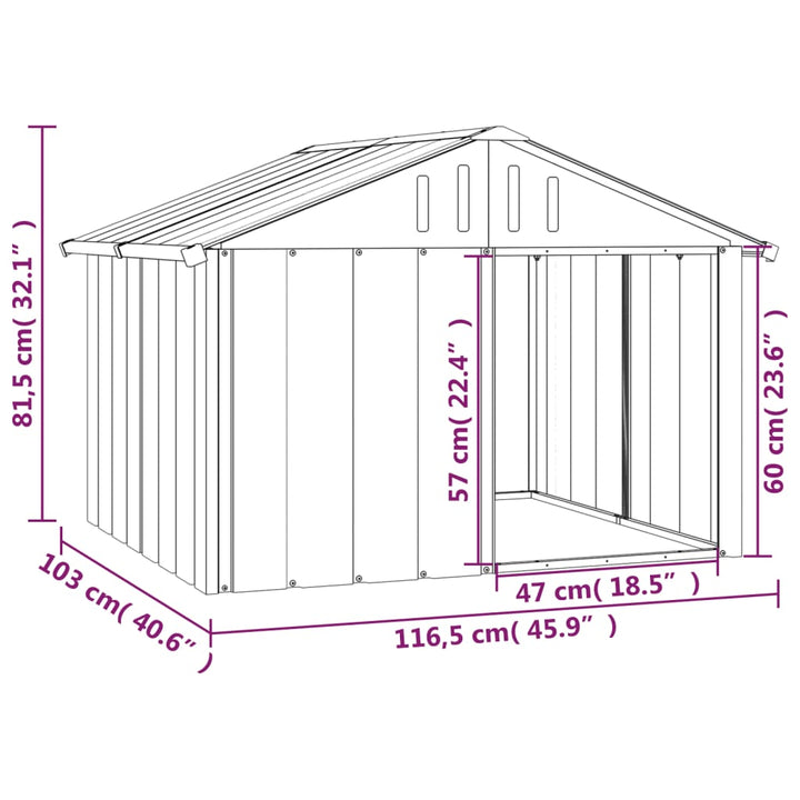 Dog House Galvanised Steel