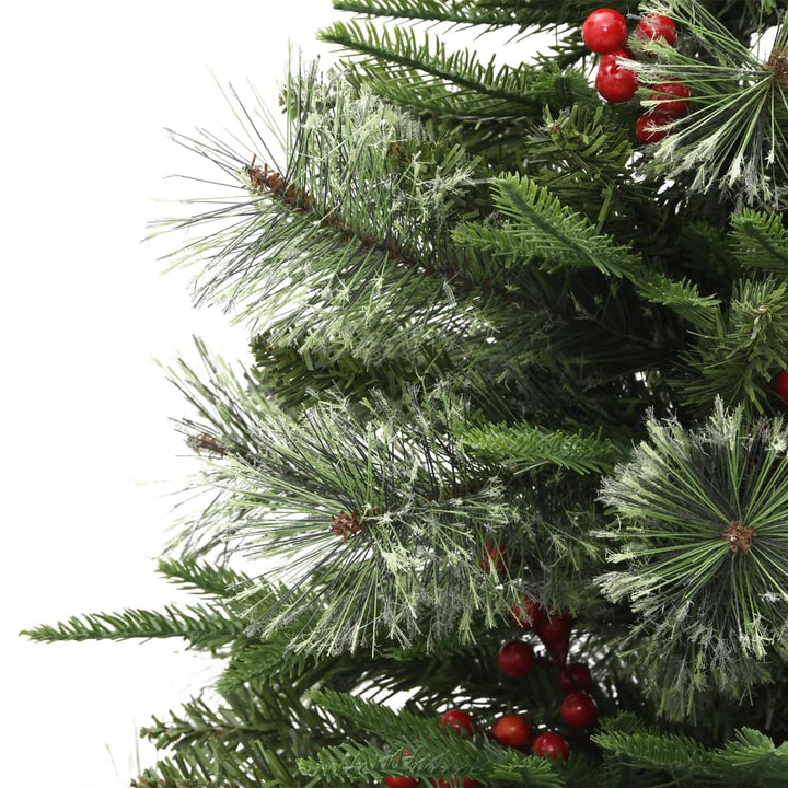 Pre-Lit Christmas Tree With Pine Cones Green 120 Cm Pvc&Pe