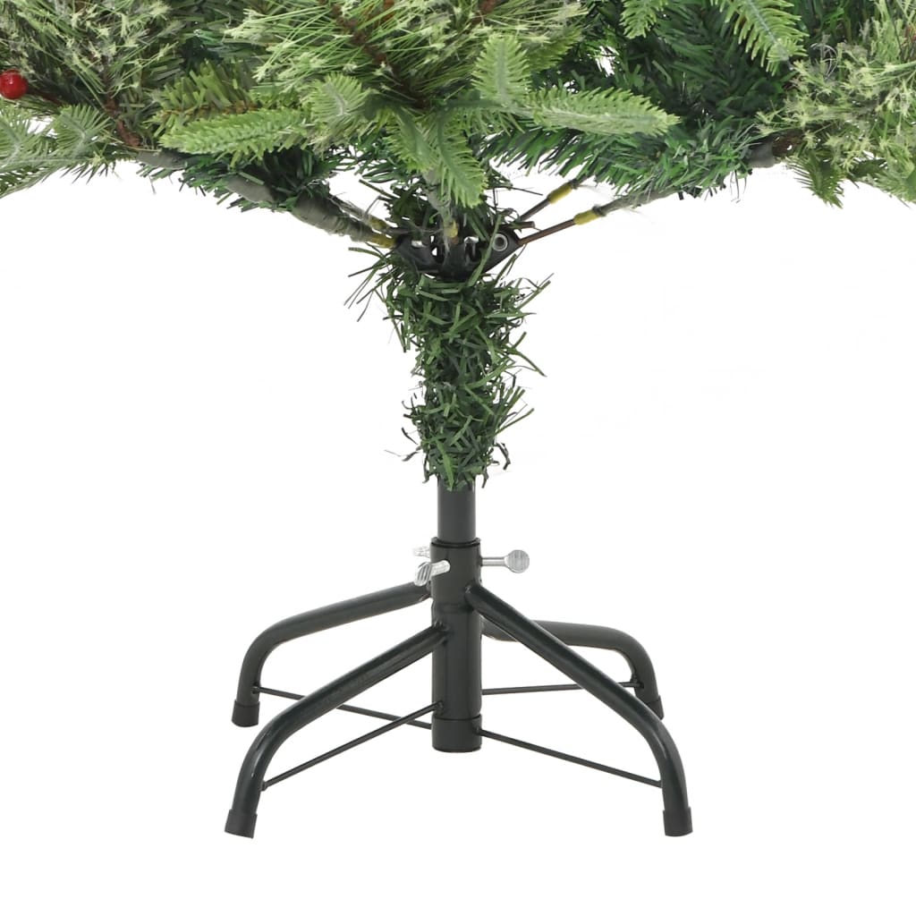 Pre-Lit Christmas Tree With Pine Cones Green 120 Cm Pvc&Pe