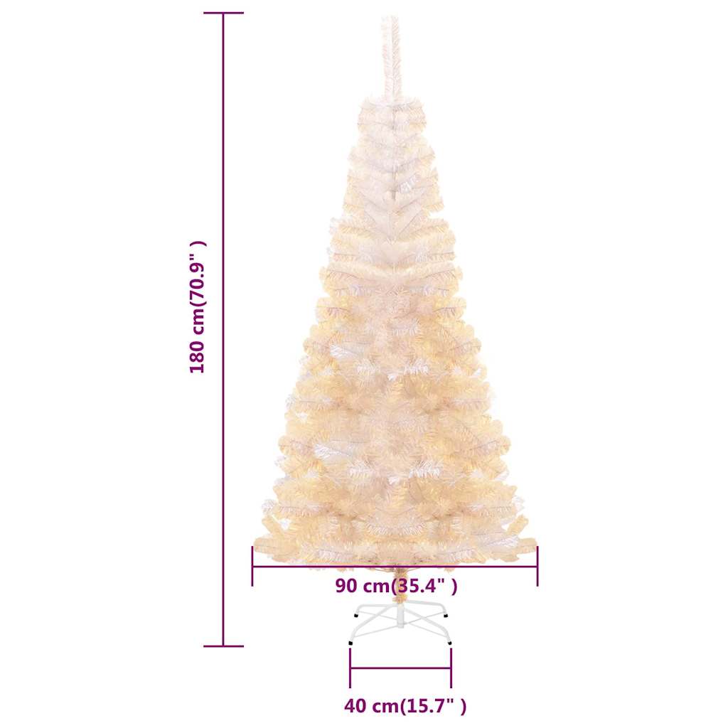 Artificial Christmas Tree With Iridescent Tips 180 Cm Pvc