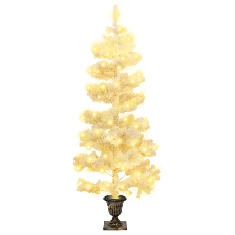 Swirl Pre-Lit Christmas Tree With Pot 120 Cm Pvc
