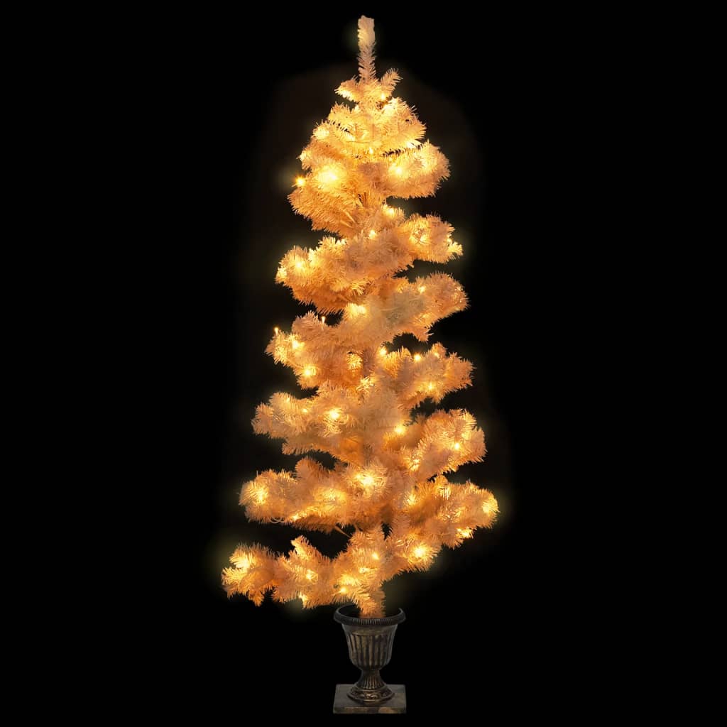 Swirl Pre-Lit Christmas Tree With Pot 120 Cm Pvc