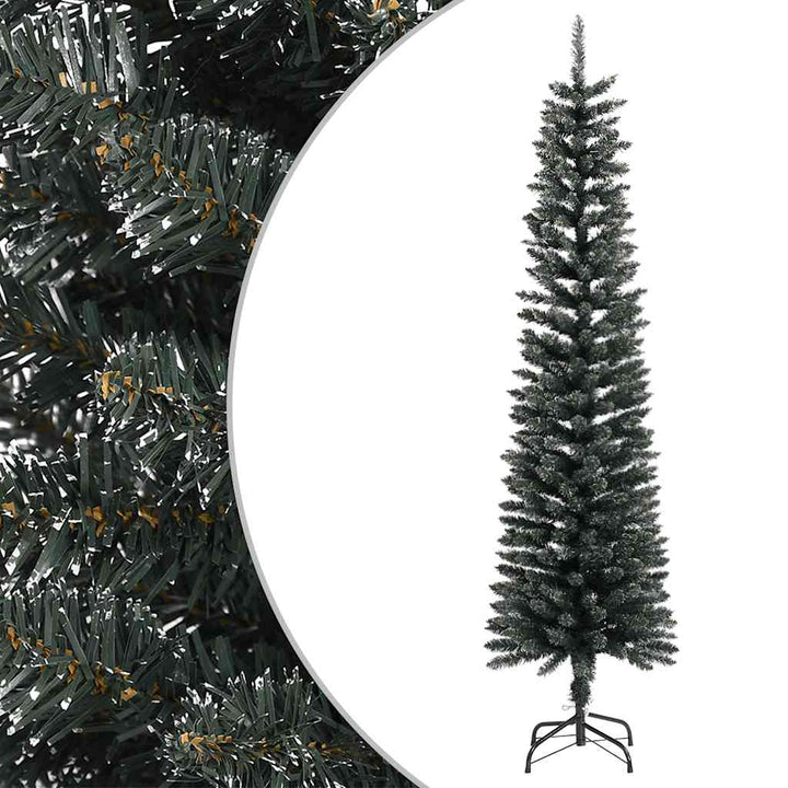 Artificial Slim Christmas Tree With Stand Green Pvc