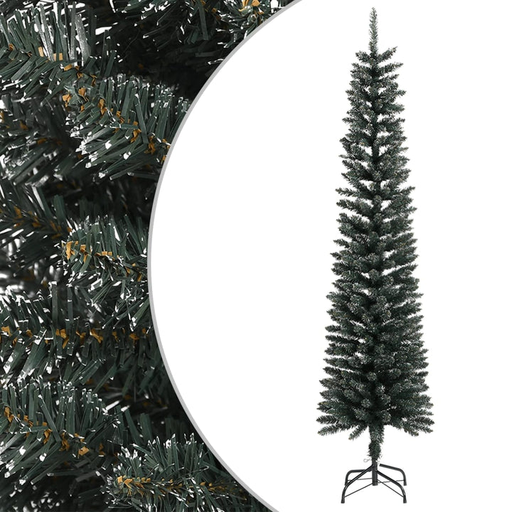Artificial Slim Christmas Tree With Stand Green Pvc