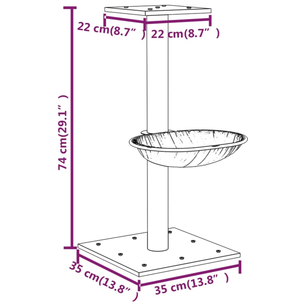 Cat Tree With Sisal Scratching Post 74 Cm