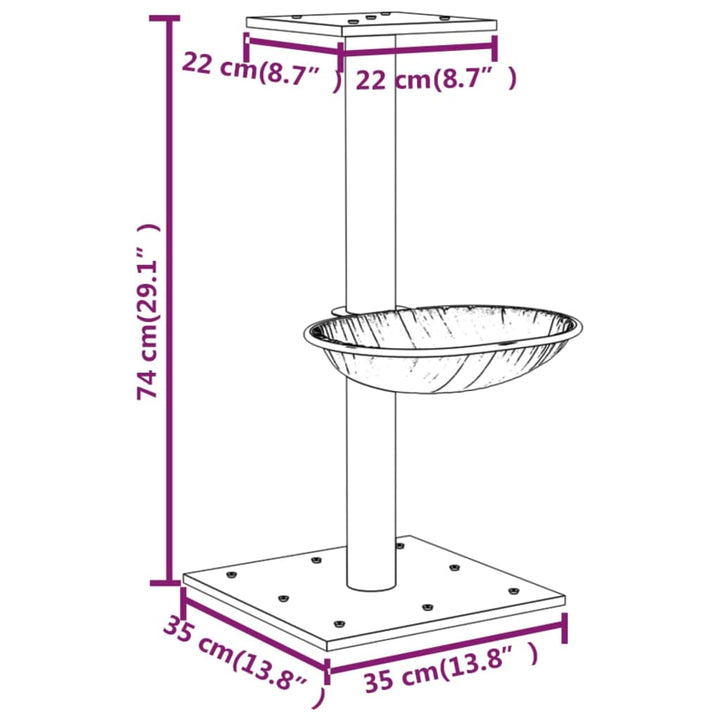 Cat Tree With Sisal Scratching Post 74 Cm