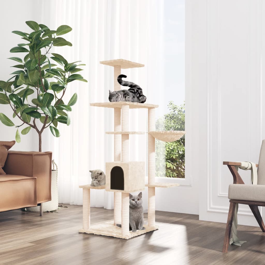 Cat Tree With Sisal Scratching Posts 142 Cm