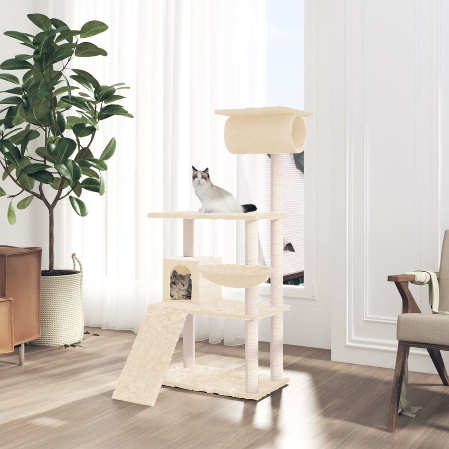 Cat Tree With Sisal Scratching Posts 131 Cm
