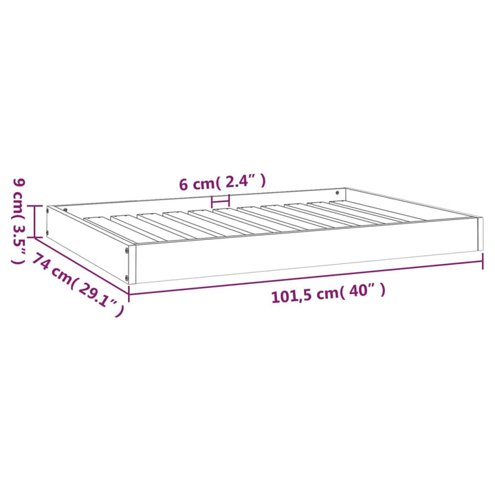 Dog Bed 101.5X74X9 Cm Solid Wood Pine