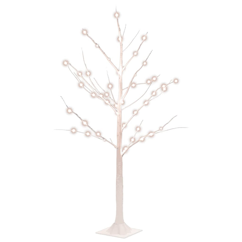 Led White Birch Tree Warm White 48 Leds