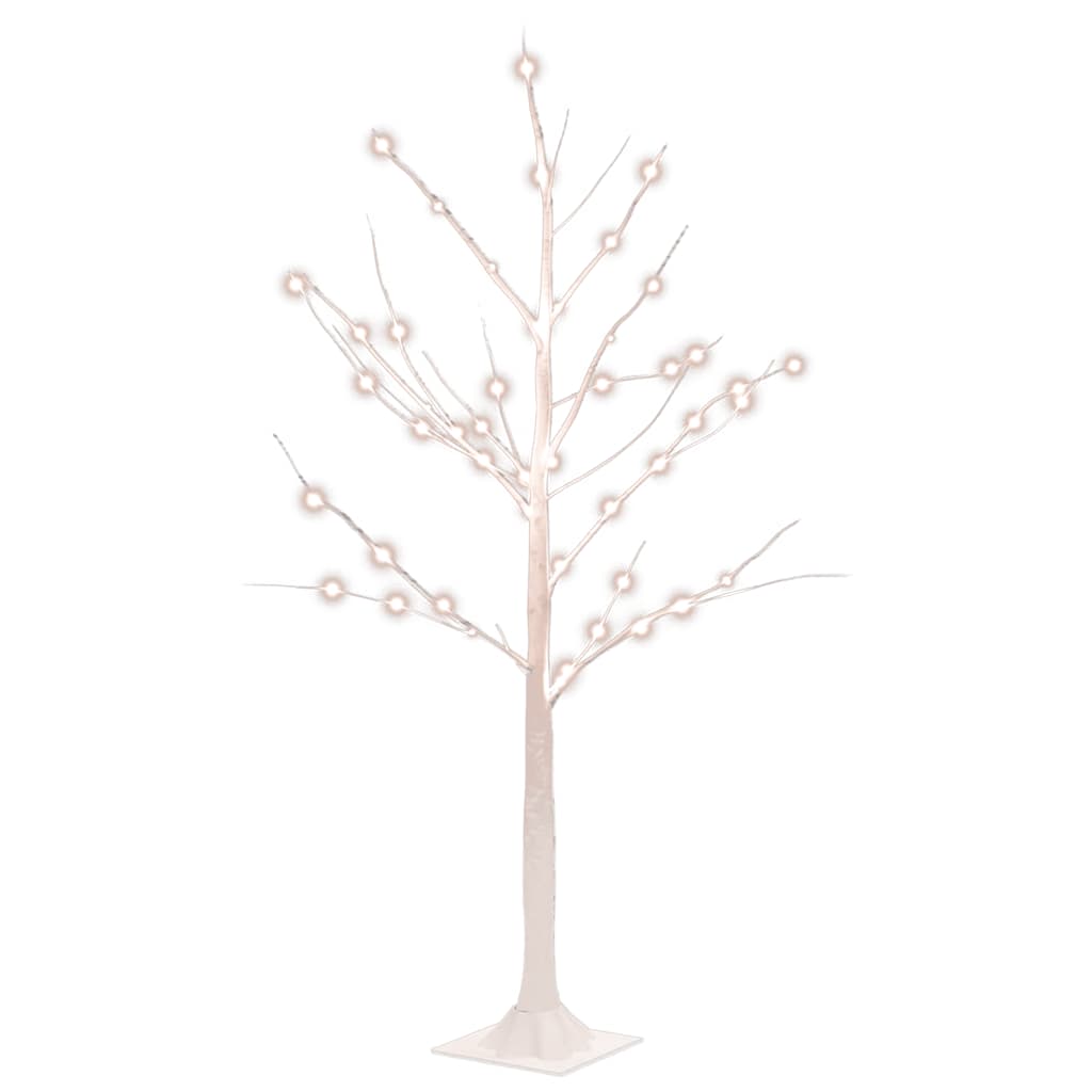 Led White Birch Tree Warm White 48 Leds