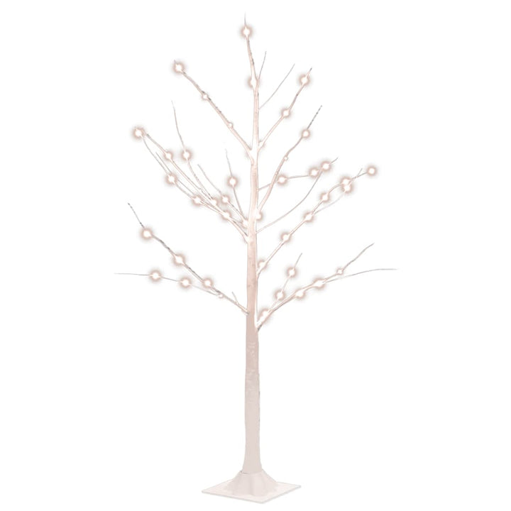 Led White Birch Tree Warm White 48 Leds