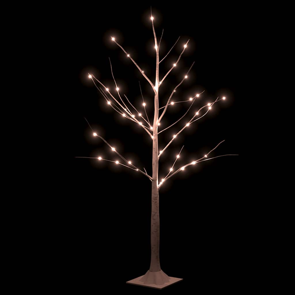 Led White Birch Tree Warm White 48 Leds