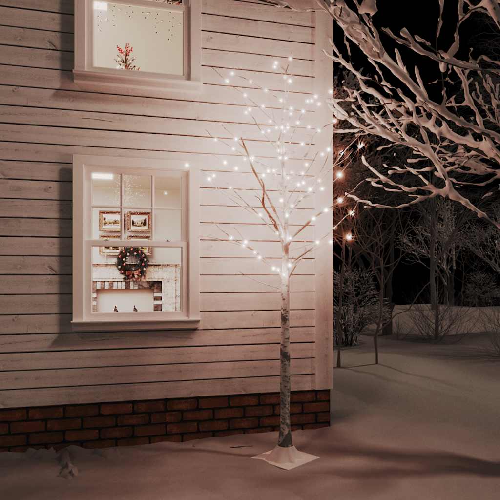 Led White Birch Tree Warm White 48 Leds