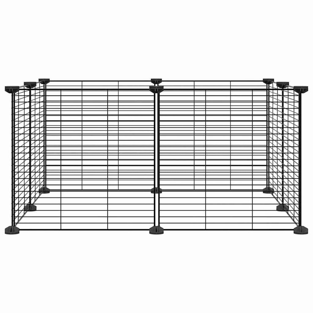 8-Panel Pet Cage Black 35X35 Cm Steel