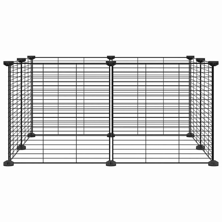 8-Panel Pet Cage Black 35X35 Cm Steel