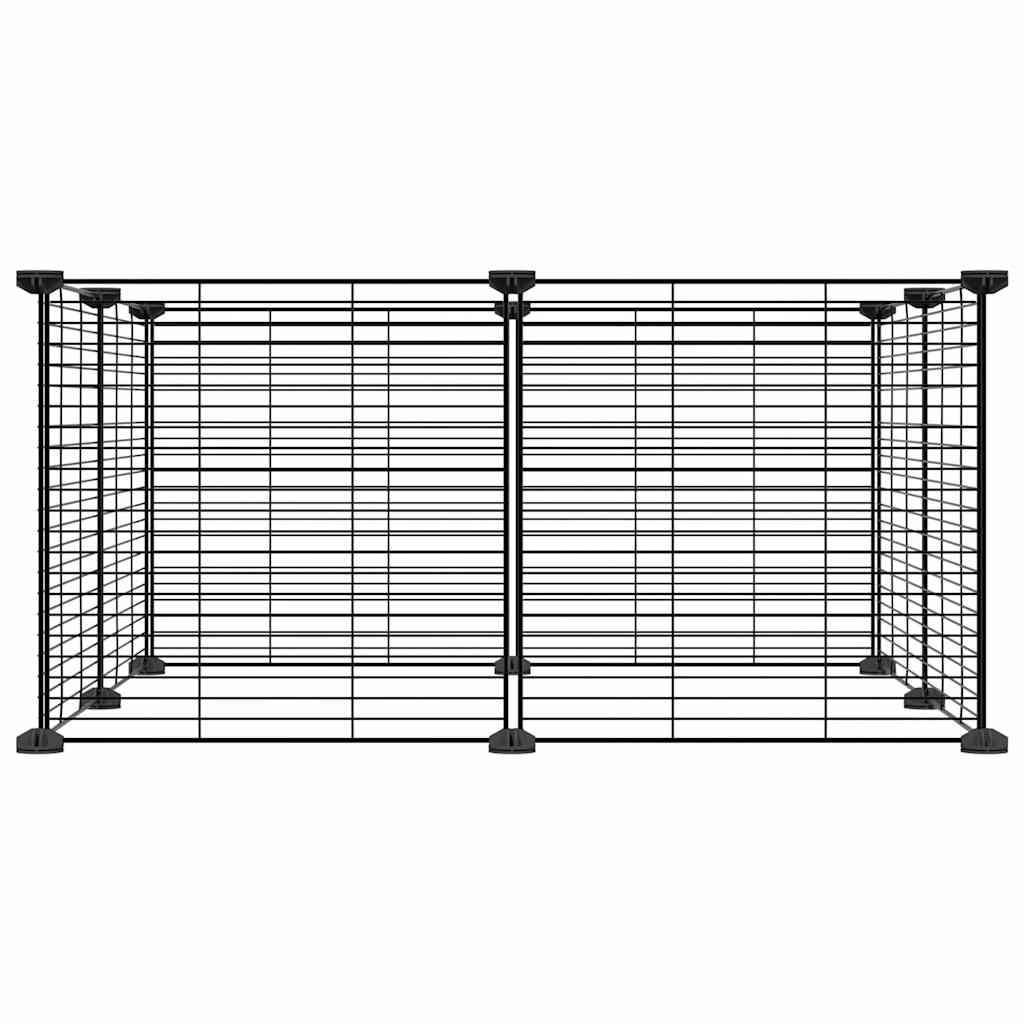 8-Panel Pet Cage Black 35X35 Cm Steel