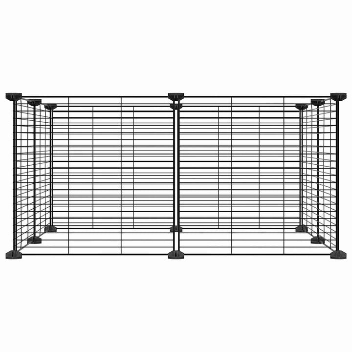 8-Panel Pet Cage Black 35X35 Cm Steel