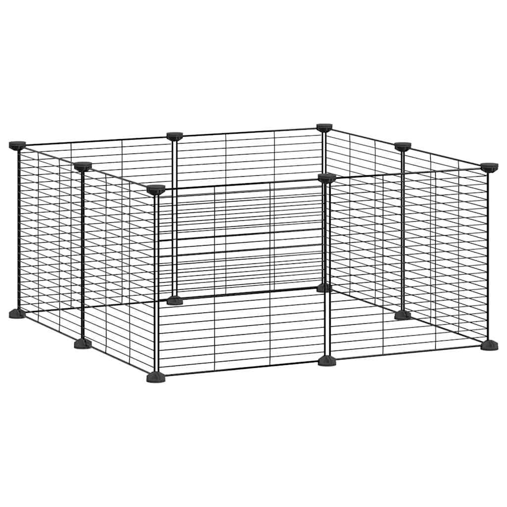 8-Panel Pet Cage Black 35X35 Cm Steel