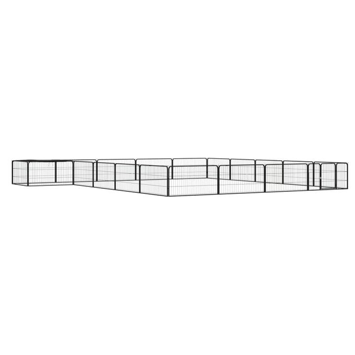36-Panel Dog Playpen Black 100X50 Cm Powder-Coated Steel