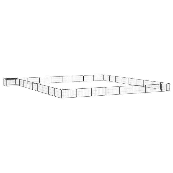 36-Panel Dog Playpen Black 100X50 Cm Powder-Coated Steel