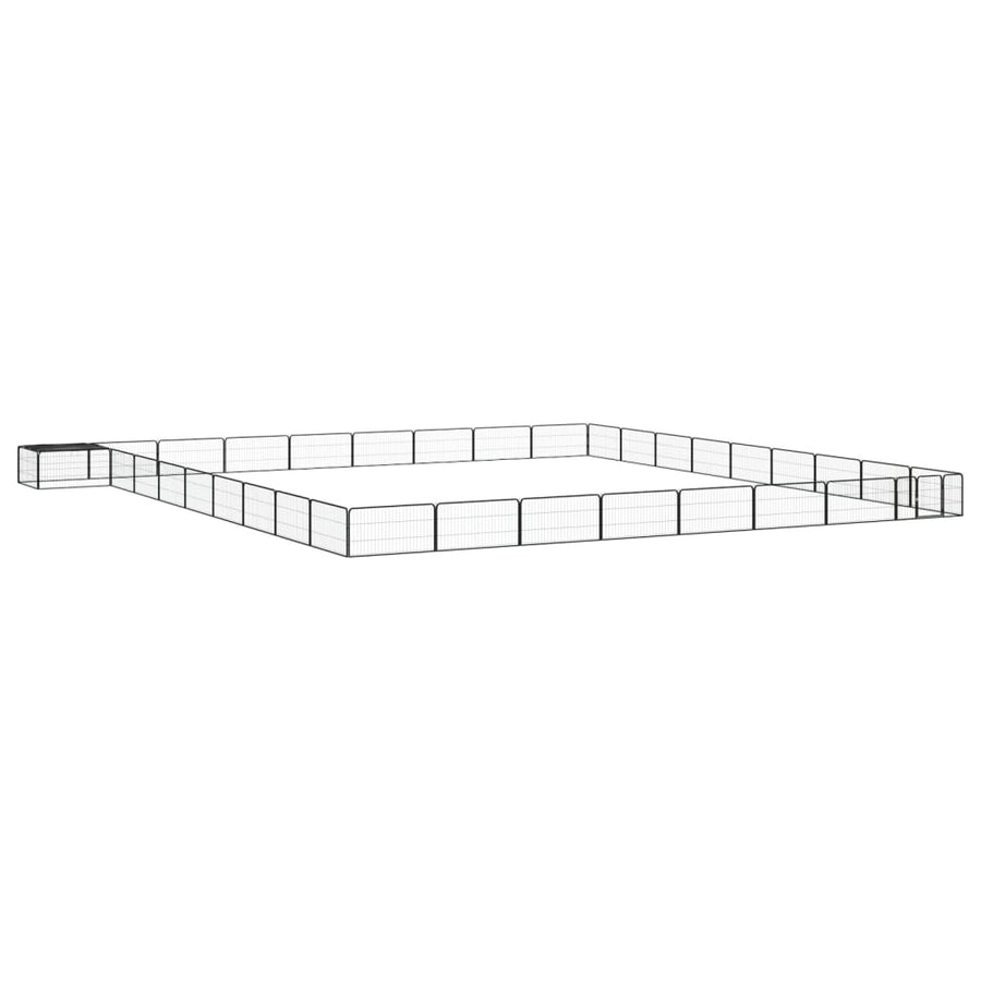 36-Panel Dog Playpen Black 100X50 Cm Powder-Coated Steel