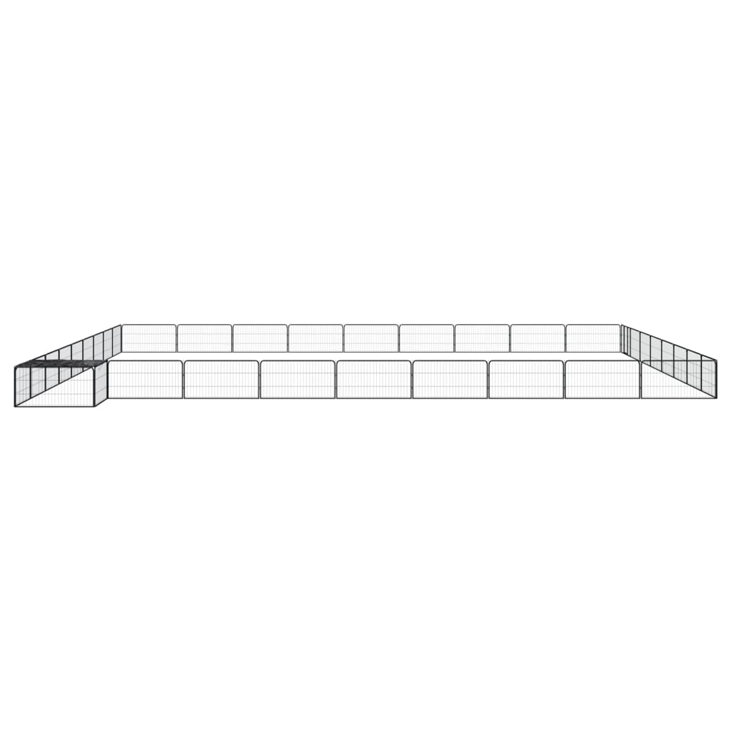 36-Panel Dog Playpen Black 100X50 Cm Powder-Coated Steel