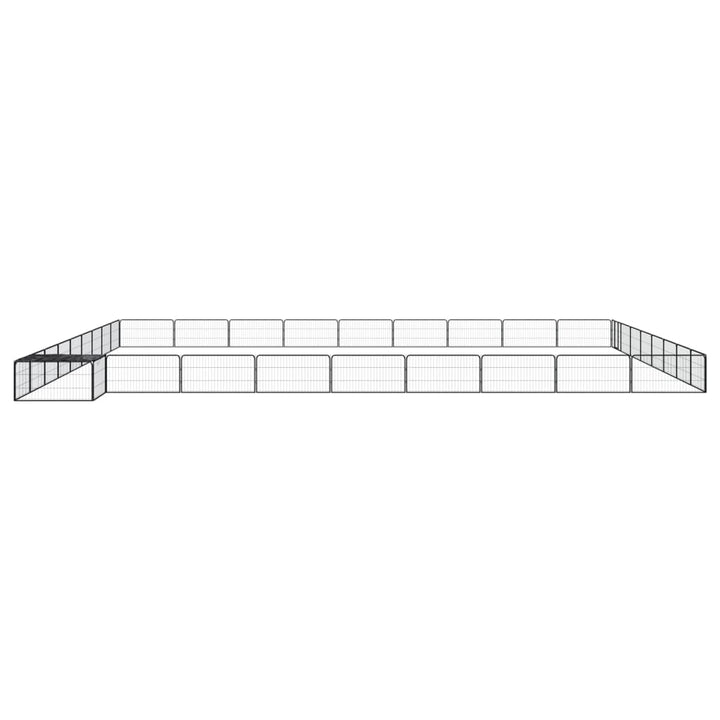 36-Panel Dog Playpen Black 100X50 Cm Powder-Coated Steel