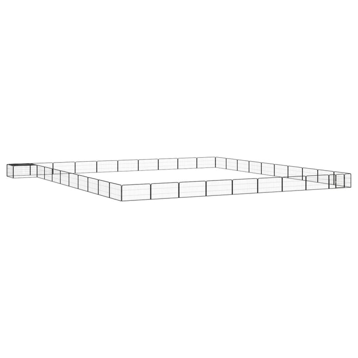 36-Panel Dog Playpen Black 100X50 Cm Powder-Coated Steel
