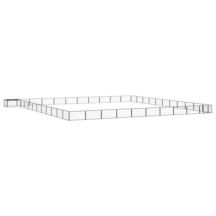36-Panel Dog Playpen Black 100X50 Cm Powder-Coated Steel
