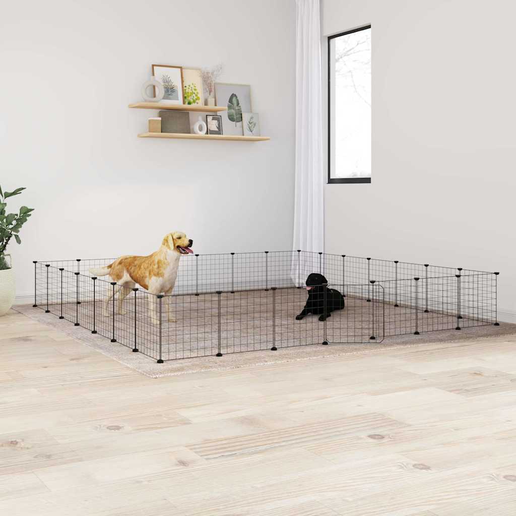 8-Panel Pet Cage Black 35X35 Cm Steel