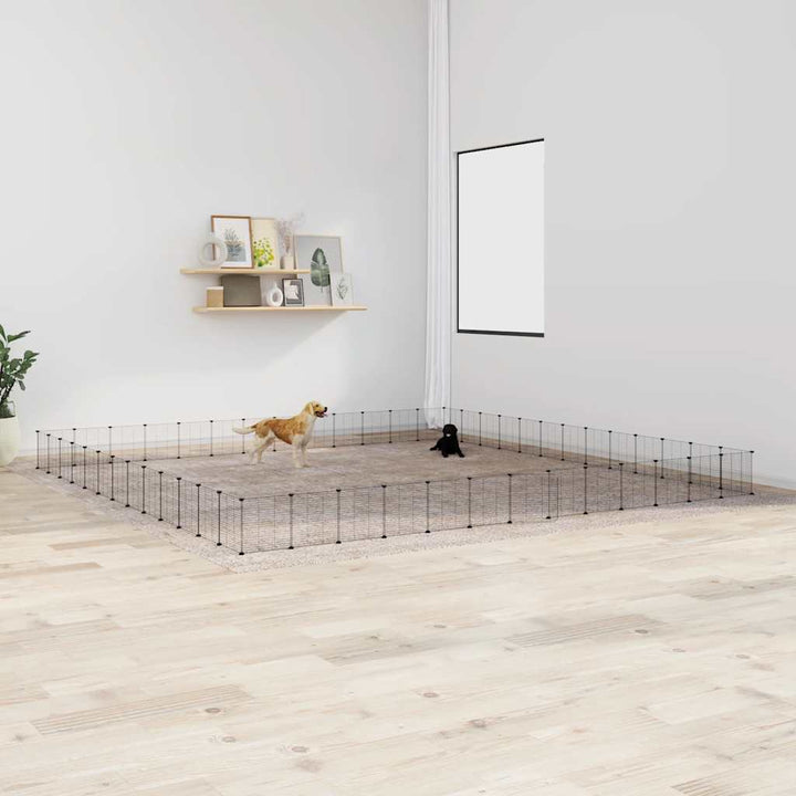 8-Panel Pet Cage Black 35X35 Cm Steel