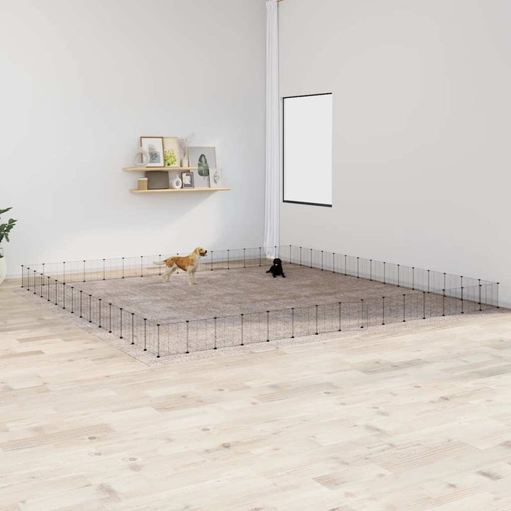8-Panel Pet Cage Black 35X35 Cm Steel