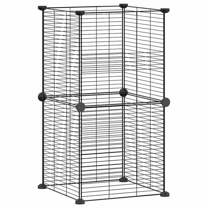 8-Panel Pet Cage Black 35X35 Cm Steel