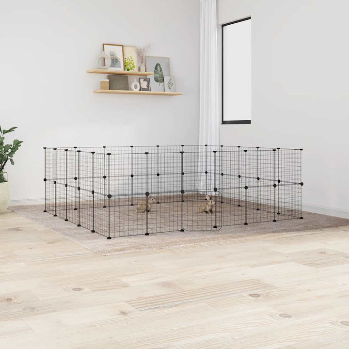8-Panel Pet Cage Black 35X35 Cm Steel