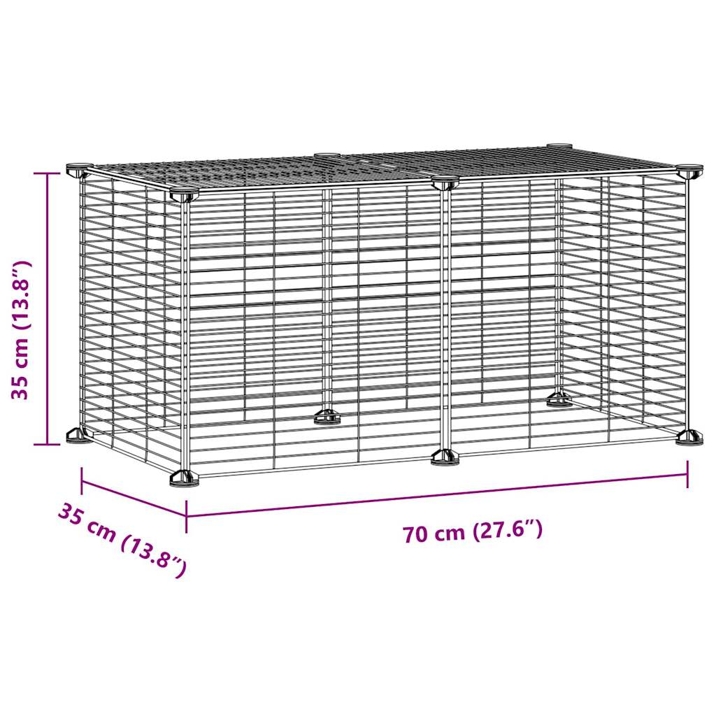 8-Panel Pet Cage Black 35X35 Cm Steel