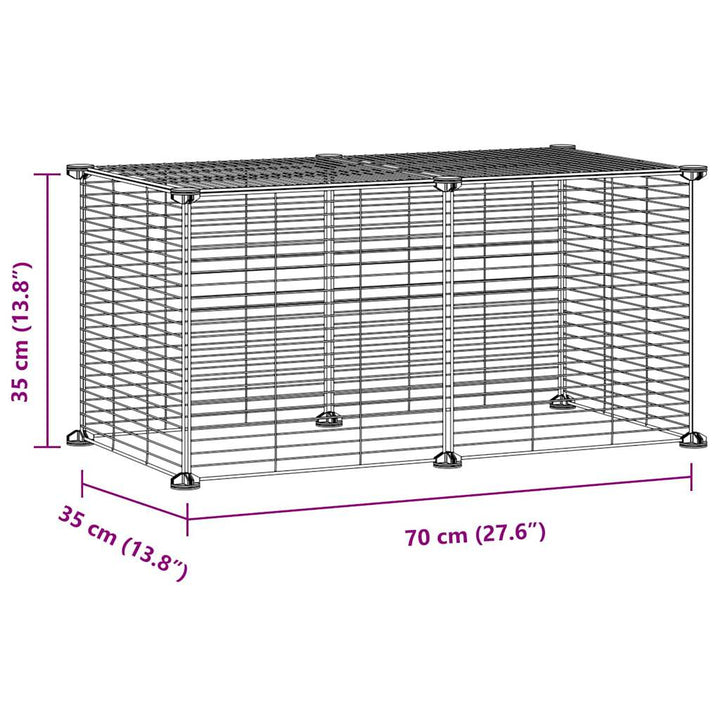 8-Panel Pet Cage Black 35X35 Cm Steel