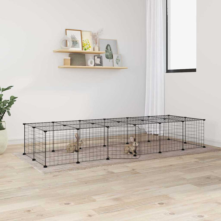 8-Panel Pet Cage Black 35X35 Cm Steel