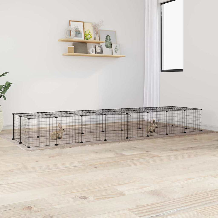 8-Panel Pet Cage Black 35X35 Cm Steel