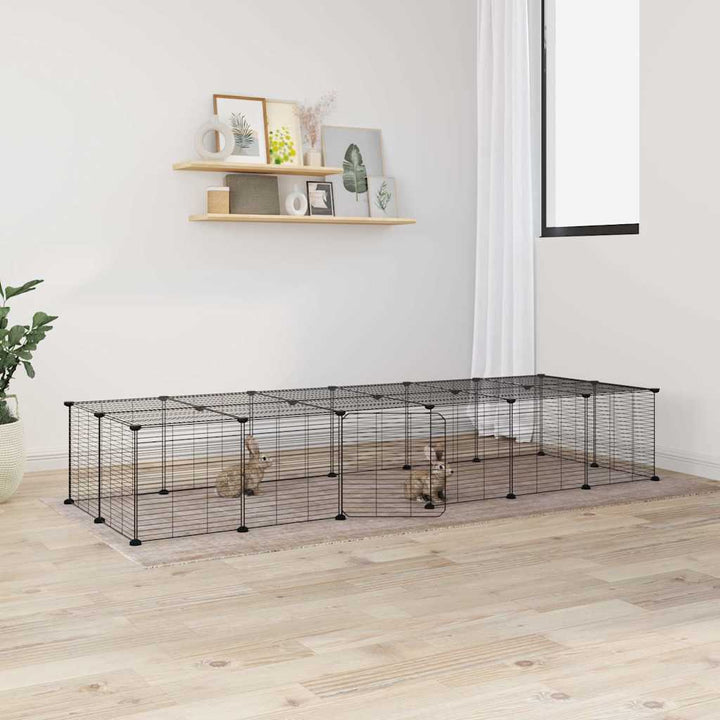 8-Panel Pet Cage Black 35X35 Cm Steel